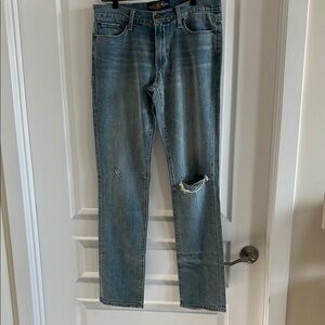 Lucky Brand Blue Slim Jeans with Distressed Knee